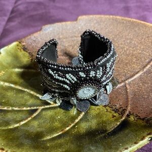 Bohemian Beaded Bracelet with Leaf Charms